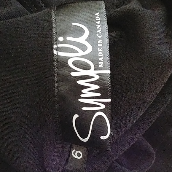 🇨🇦 SYMPLI black drama dress, 3/4 Sleeve size 6, NWT - Picture 15 of 16